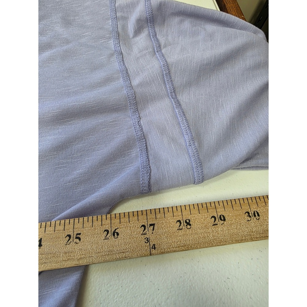 Lavender Open Back Crisscross Long Sleeve Top Slub Knit Raw Hem Purple 2XL - Picture 4 of 6